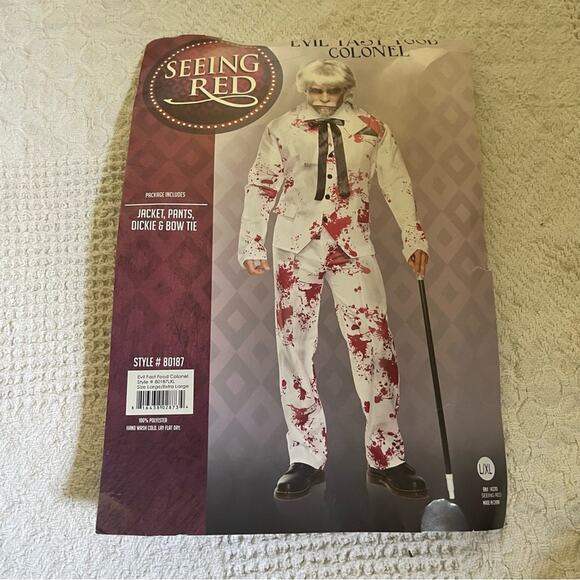 NEW Evil Colonel Sanders Men's Halloween Costume Size Large/X-Large - Picture 4 of 4